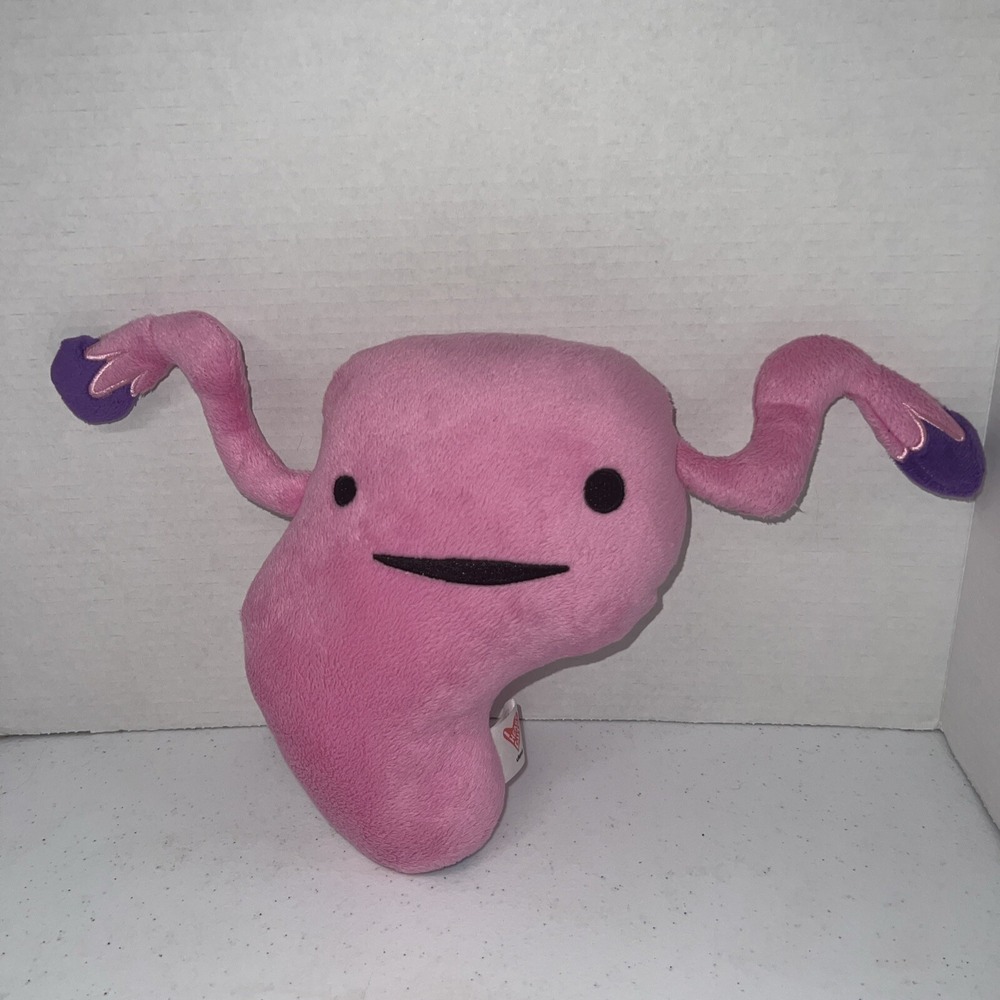 I Heart Guts Uterus Plush Pillow Stuffed Animal Plushie Pink Purple Body Organs